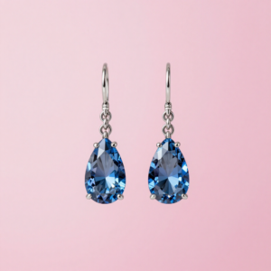 Blue Crystal Drop Earrings