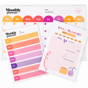 Daily, Weekly and Monthly Planner Bundle