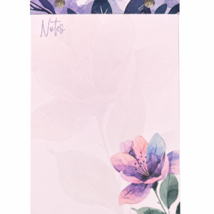 Floral Snap Notepad – Pink & Purple Bloom