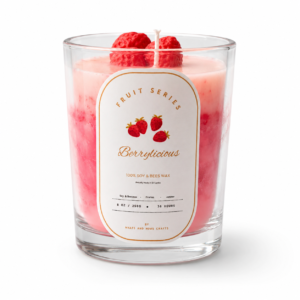Berrylicious Strawberry Design – Unscented Soy & Beeswax Candle